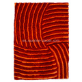 Rojo y naranja poliéster color alfombra 3D